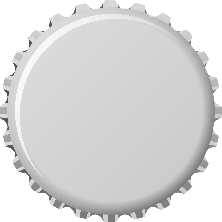 White Bottle cap of beer bottle or soda bottle